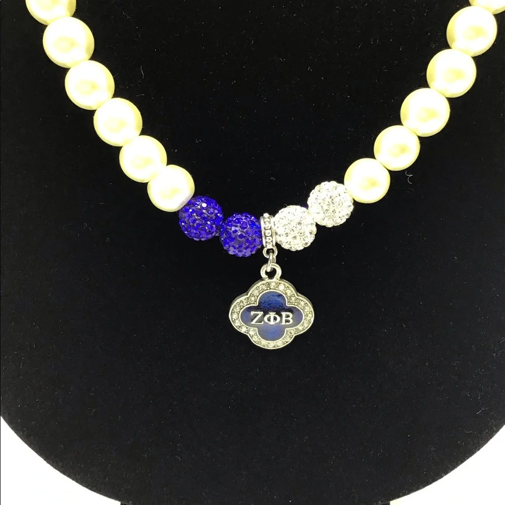 Zeta Phi Beta Necklace and Earring Set - Picture 5 of 9